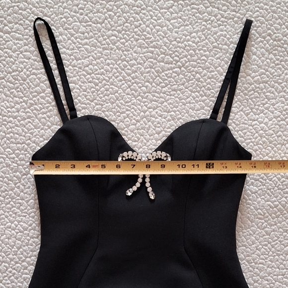 AREA Crystal Embellished Spike Sleeveless Mini Dress In Black US 10 Org $1,495 - Picture 11 of 16